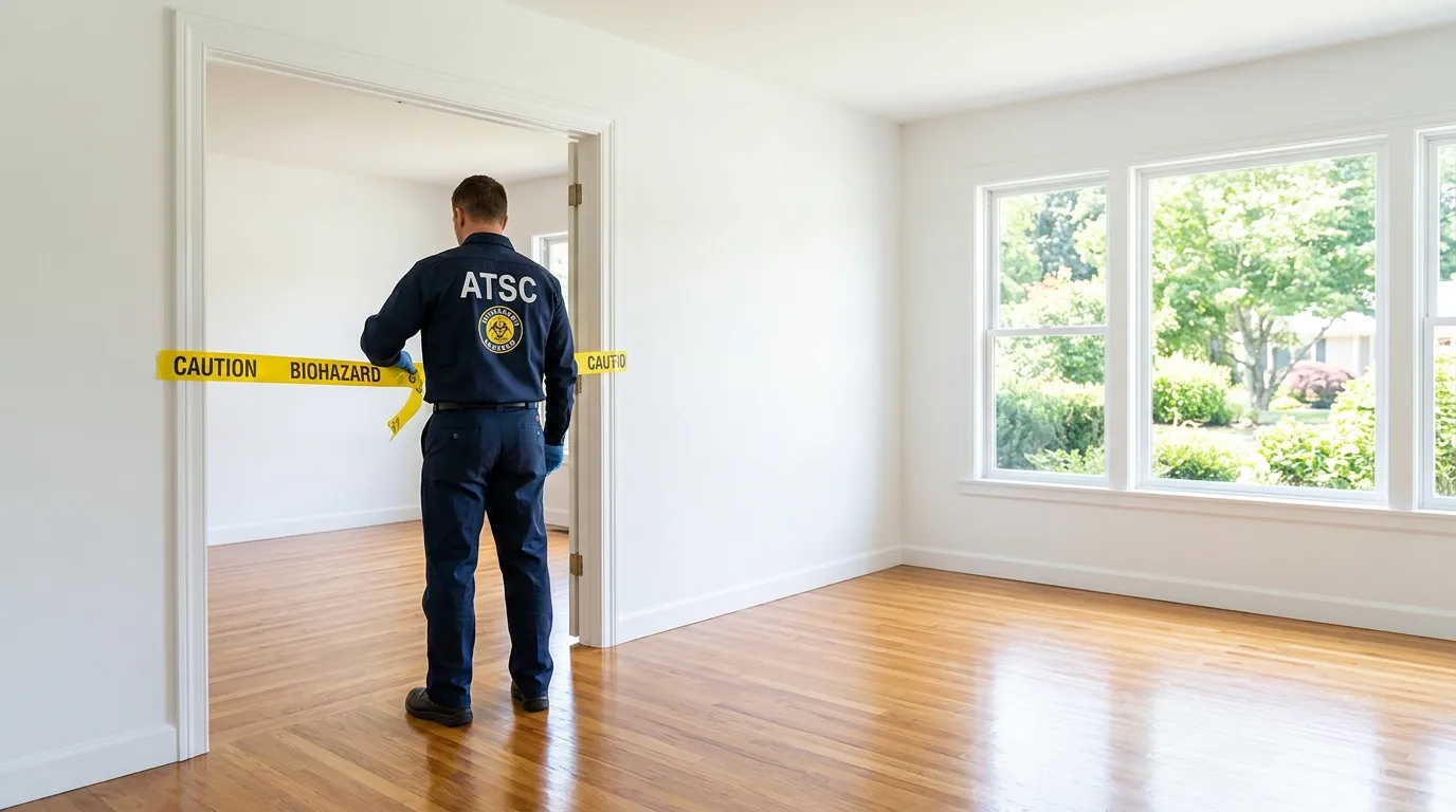 Certified biohazard cleanup crew performing Decomposition Cleanup in Newmarket